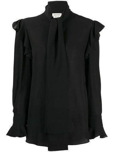 Alexander McQueen блузка с оборками 606037QBAAF