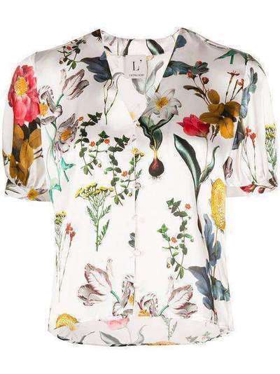 L'Autre Chose блузка с V-образным вырезом и цветочным принтом BK320061001S090