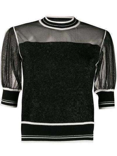 Pinko блузка с прозрачными вставками и блестками 1G14SFY63QZ99