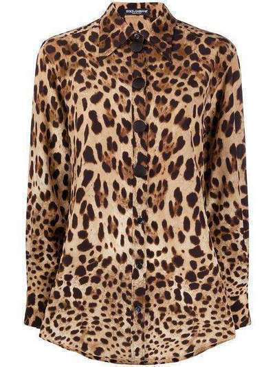 Dolce & Gabbana блузка с леопардовым принтом F5N20TFS1SY