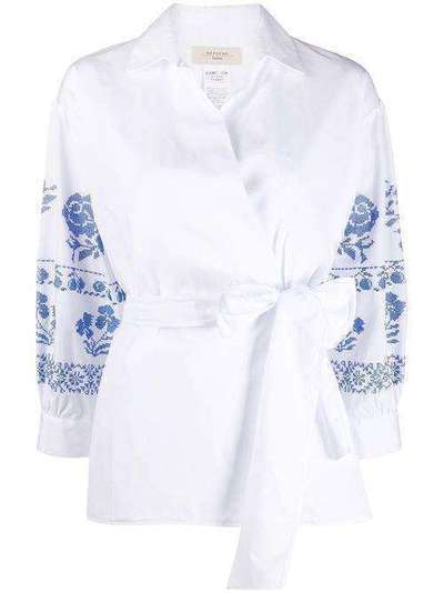 Weekend Max Mara блузка с вышивкой на рукавах 51110701600