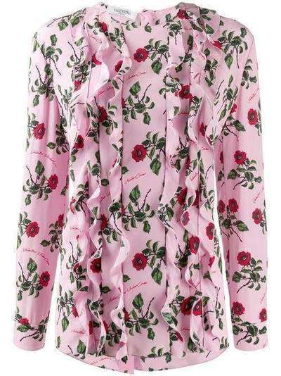 Valentino блузка с оборками и цветочным принтом SB0AE4704W5