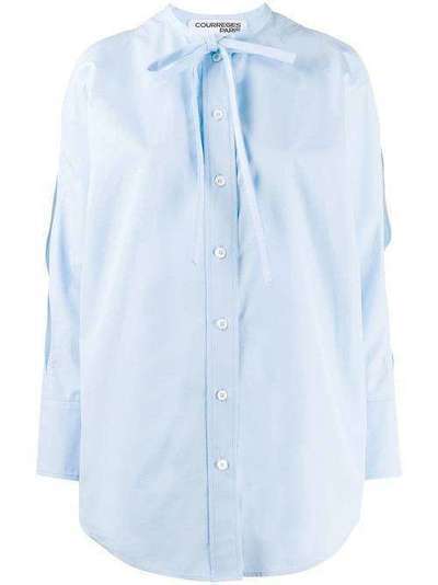 Courrèges блузка с открытыми плечами и завязками на воротнике 120CH070024