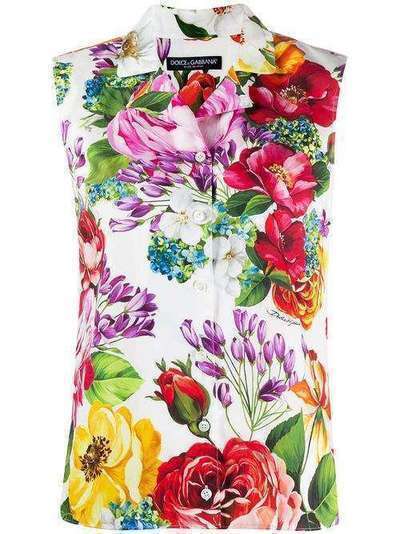 Dolce & Gabbana блузка без рукавов с цветочным принтом F5M12THS5F9