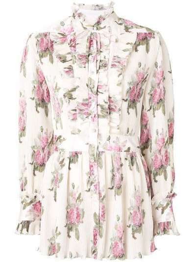 Paco Rabanne плиссированная блузка с цветочным принтом TO129