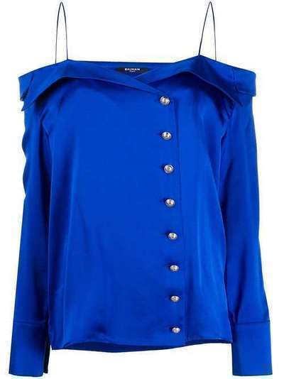 Balmain блузка с открытыми плечами TF02676111S