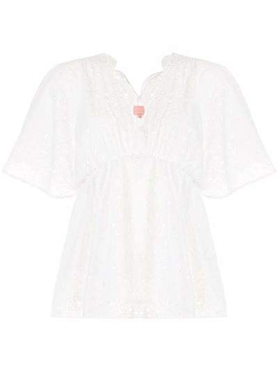 BAPY BY *A BATHING APE® блузка с V-образным вырезом и вышивкой BTP2504