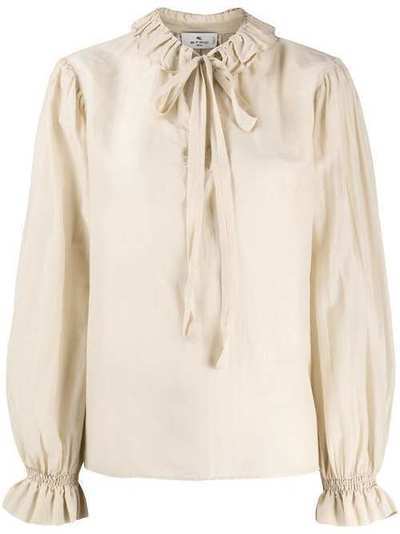 Etro блузка с оборками на воротнике 191161700
