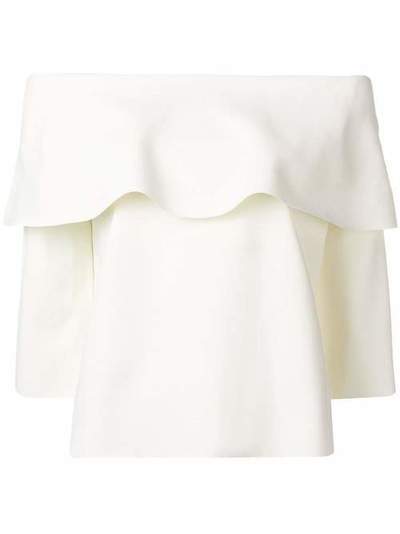 Stella McCartney блузка со спущенными плечами и оборкой 553274S1961