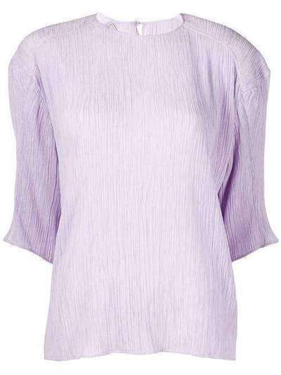 Nina Ricci блузка с плиссировкой и укороченными рукавами 20PCTO004CO0929U2618