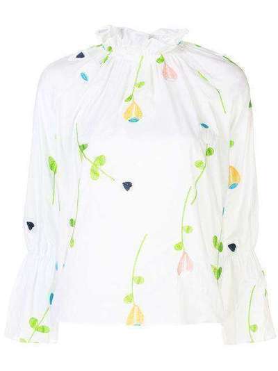 Cynthia Rowley блузка Aurelia с вышивкой 20R1TP02CO