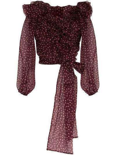 Dolce & Gabbana блузка в горох с оборками F74D7TIS1BX