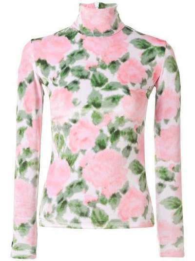 Richard Quinn велюровая блузка с цветочным принтом RQSS20108NSTRETCHVELOUR