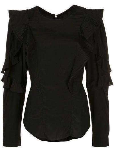 Isabel Marant Étoile приталенная блузка с оборками на рукавах HT161220P066E