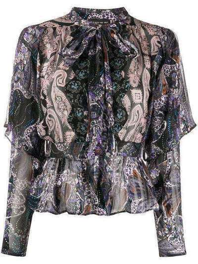 Etro блузка с оборками и принтом пейсли 135814594