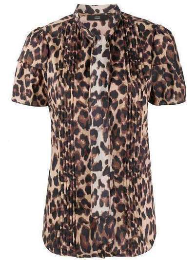 Steffen Schraut блузка с леопардовым принтом и складками 20024633
