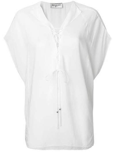 Saint Laurent блузка со шнуровкой 500204Y008S