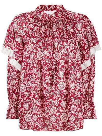 See by Chloé блузка с цветочным принтом и оборками