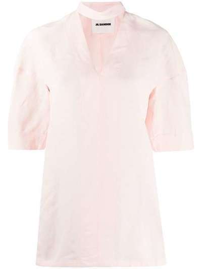 Jil Sander рубашка оверсайз с V-образным вырезом JSPQ560105WQ390800