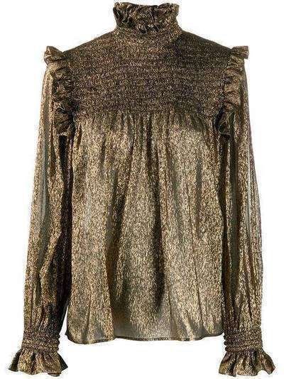 Saint Laurent блузка с эффектом металлик 618935Y6A84