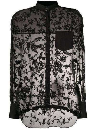 Brunello Cucinelli прозрачная блузка с вышивкой бисером MF940NW306C101