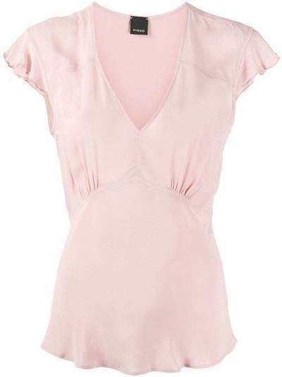 Pinko блузка со сборками и V-образным вырезом 1G14STY5NHY23