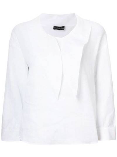 Emporio Armani блузка с длинным заостренным воротником WNK27TWM057