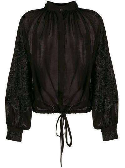 Ann Demeulemeester блузка с вышивкой и сборками 19021800P121