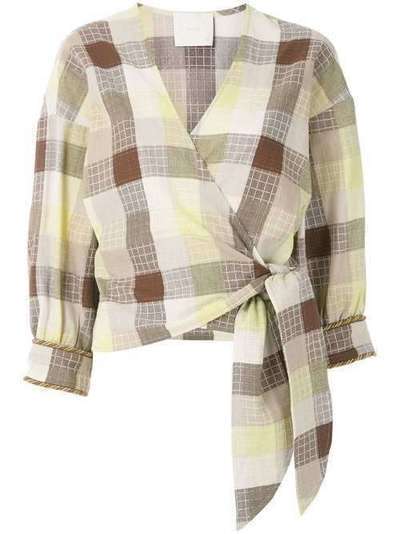 Framed Madeleine wrap blouse 326880