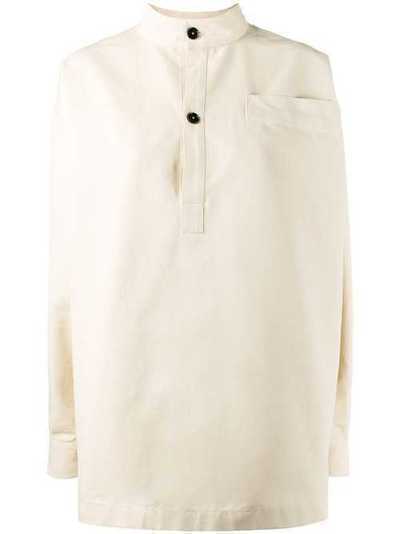 Jil Sander блузка оверсайз с воротником-стойкой JSPQ602705WQ241900