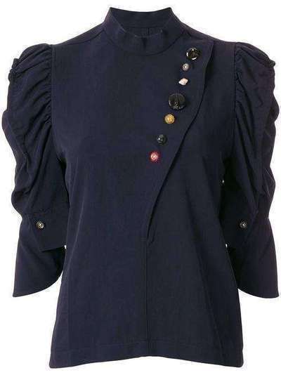 Toga блузка с оборками на рукавах и контрастными пуговицами TP01FJ235
