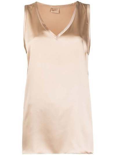 Brunello Cucinelli атласная блузка с V-образным вырезом M0C59E0602C7914