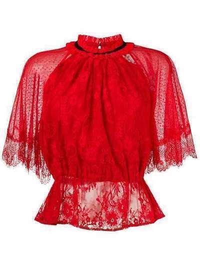 Three Floor lace patterned blouse 1109