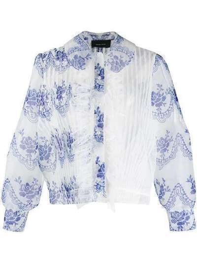 Simone Rocha прозрачная блузка асимметричного кроя 35780368