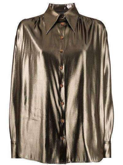 Alberta Ferretti рубашка с эффектом металлик A02255134