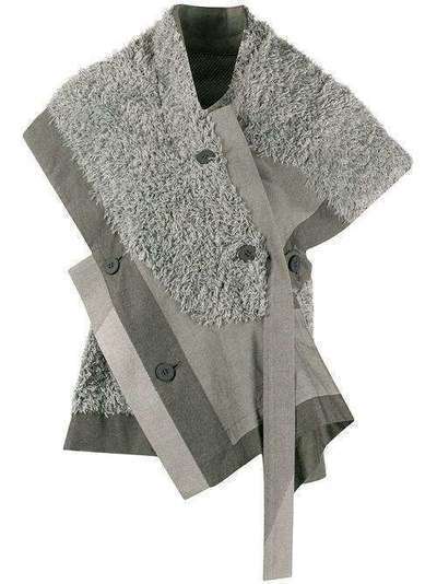 132 5. Issey Miyake блузка асимметричного кроя с искусственным мехом IL98FJ541