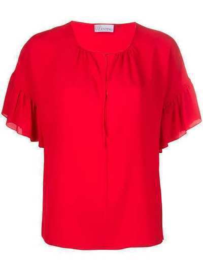 RedValentino блузка с оборками на рукавах TR0AAB504RH