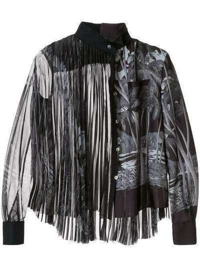 Sacai плиссированная блузка с принтом 2004832