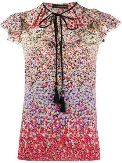 Etro блузка с цветочным принтом и оборками 136264348