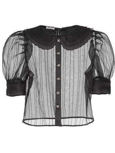 Miu Miu прозрачная блузка с короткими объемными рукавами MT1519401