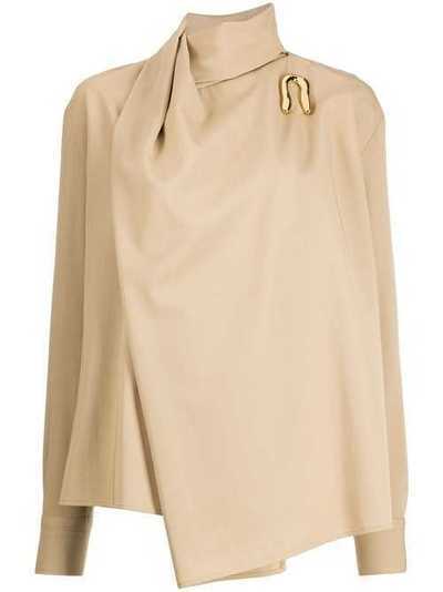Bottega Veneta блузка асимметричного кроя с драпировкой 610614VKI30