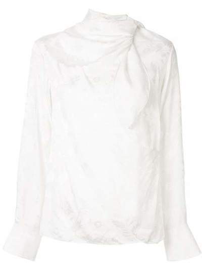 Chloé жаккардовая блузка с цветочным принтом и драпировкой CHC19WHT49035