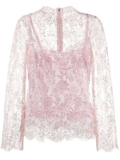 Dolce & Gabbana кружевная блузка с блестками F74D2THLM07