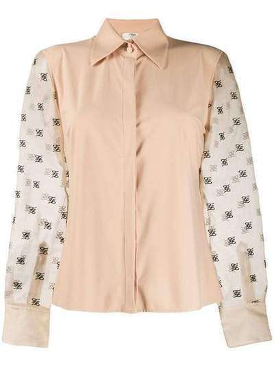 Fendi блузка с прозрачными рукавами FS7191A9D1