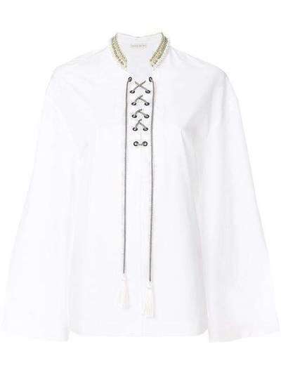 Etro embellished lace-up blouse 179129483