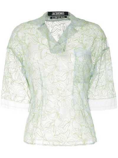 Jacquemus прозрачная блузка с цветочной вышивкой 201TO0420127244