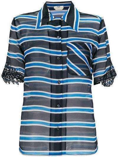 Fendi полосатая прозрачная блузка FS6989A2LB