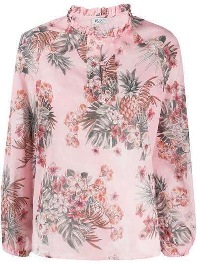 LIU JO блузка с цветочным принтом и оборками FA0004T5976