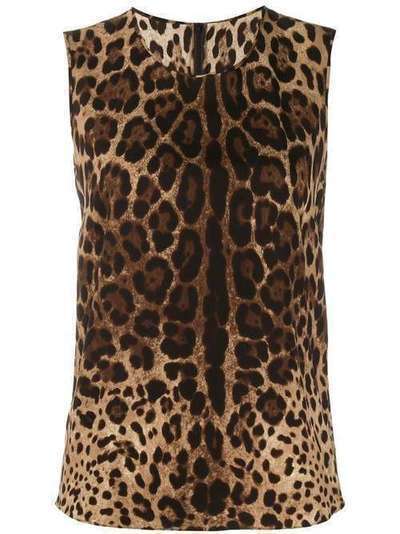 Dolce & Gabbana блузка с леопардовым принтом F73V7TFSADD