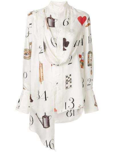Monse рубашка с принтом и декоративным шарфом MR200532NUP